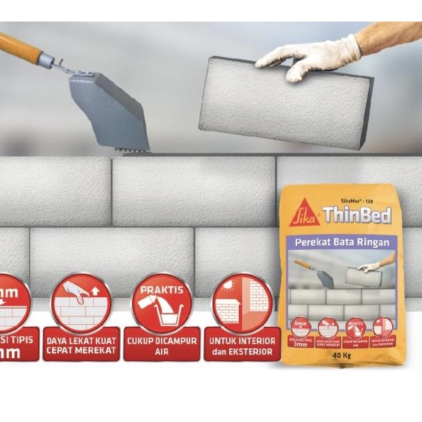 ♔ Sikamur 130 Thinbed Perekat Bata Ringan Hebel ✳
