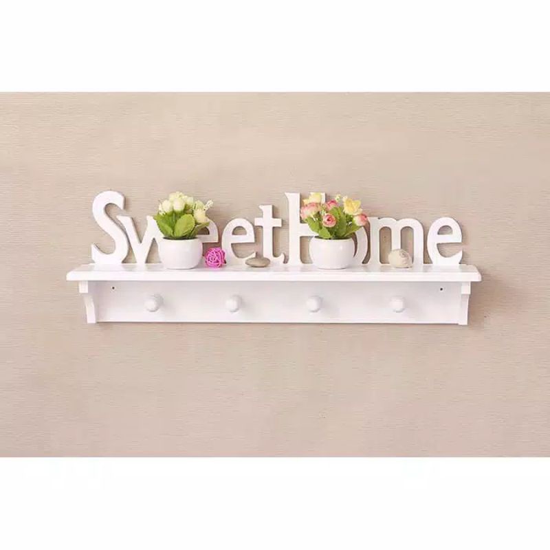 rak dinding sweet home/rak dinding hiasan rumah /pajangan dinding/ ruang tamu /ruang keluarga /minim