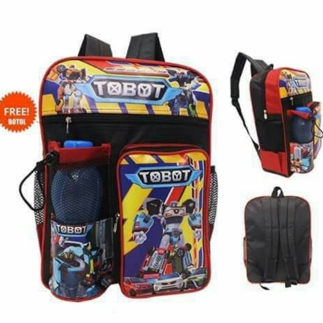 Tas anak sekolah Tas motif tobot Ransel anak  free botol minum