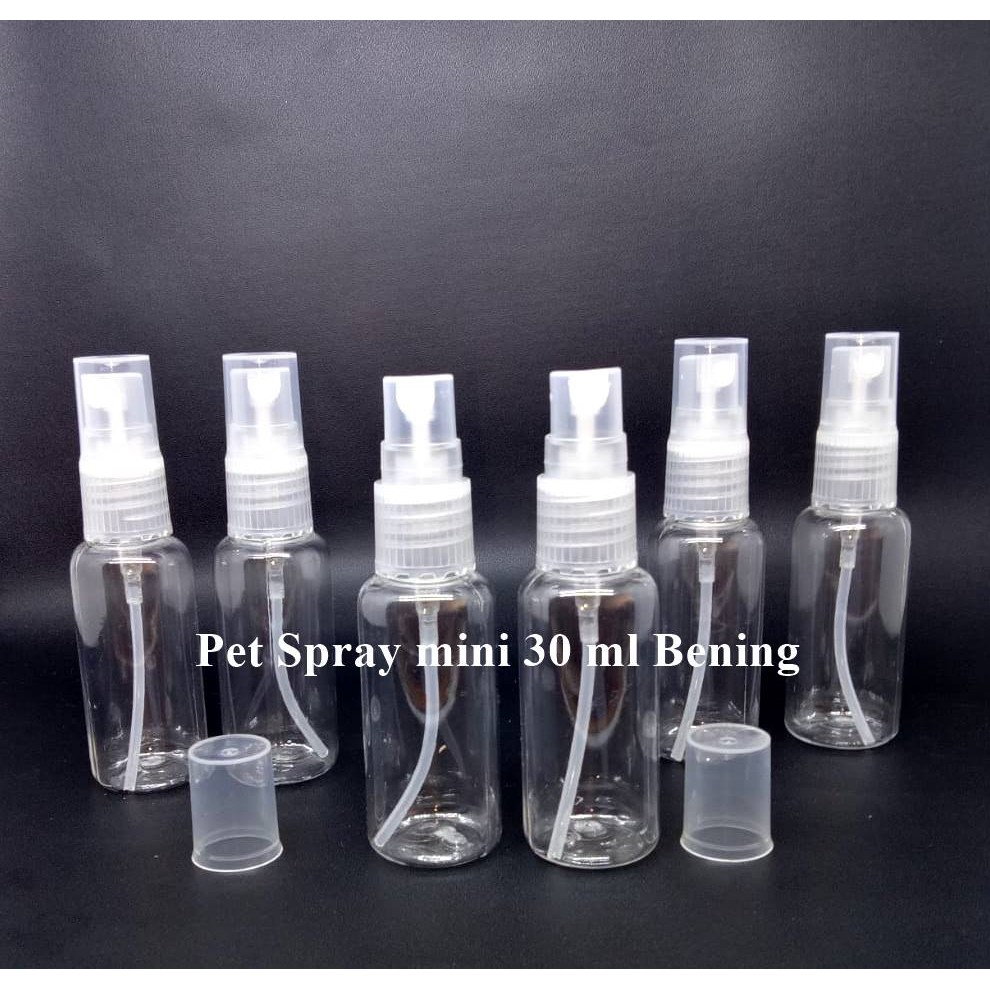 Botol Plastik Spray Bening Mini 30 ml untuk cairan sanitazer dan parfum