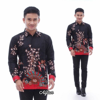 Batik Pria Lengan Panjang Premium BATIK AZMIL HRB026 motif KERATONAN Kode 002 size M L XL XXL