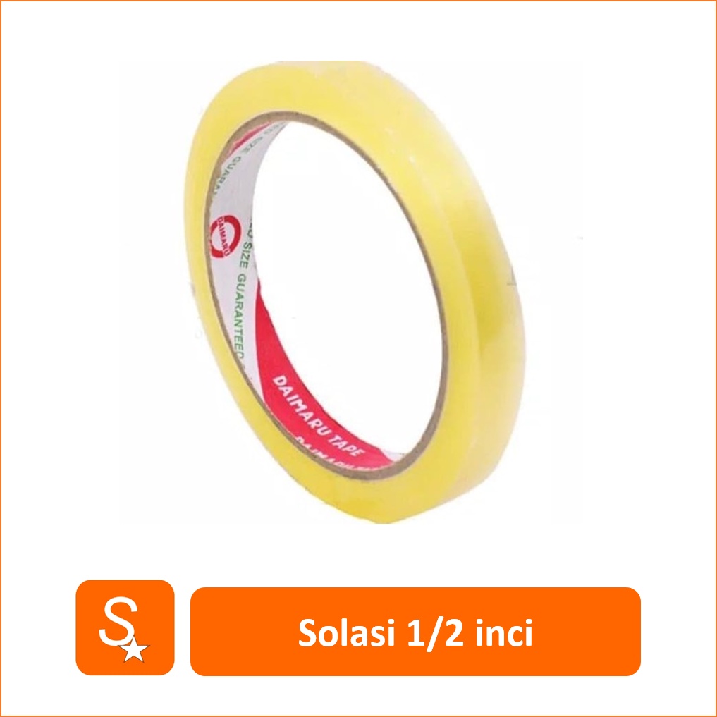 

Solasi Selotip Daimaru 1/2 Inch Bening / Isolasi Solatip Lakban 12mm