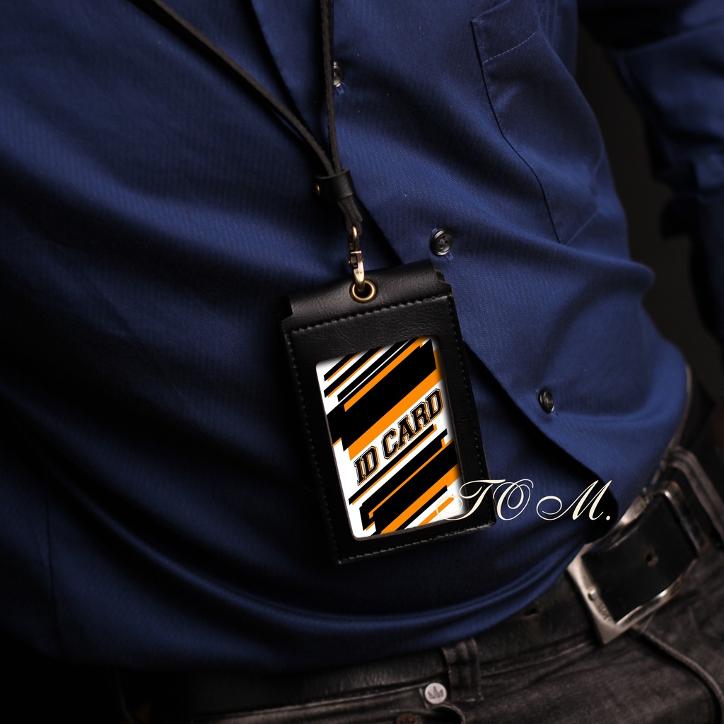 

ID Card Front Name Tag ID Holder Card Kulit Lanyard Termurah PU Leather Lanyard NameTag ID