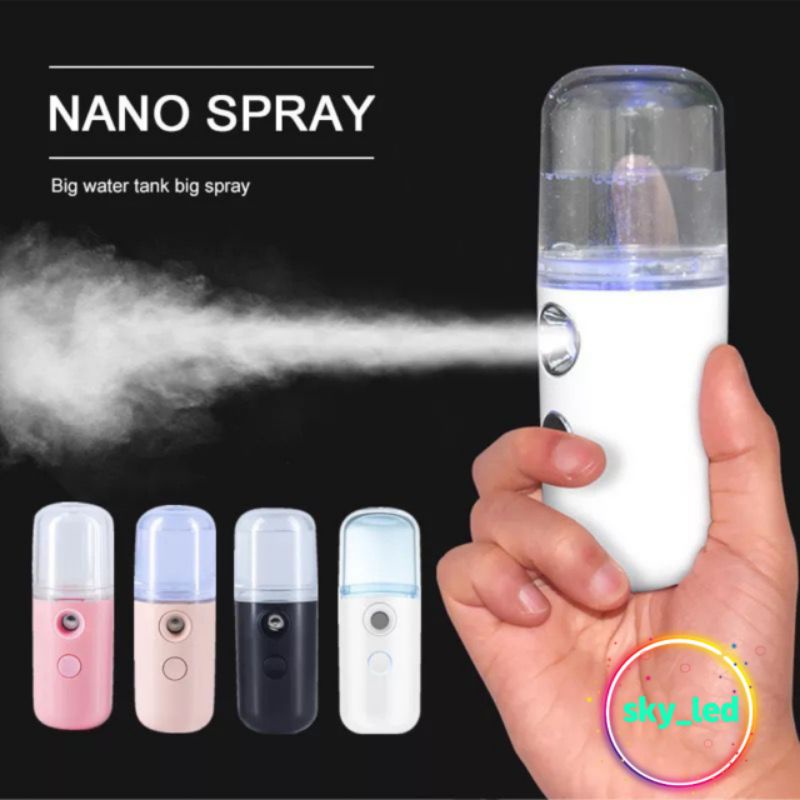 NANO SPRAY PERAWATAN WAJAH MINI PORTABLE USB PELEMBAB WAJAH HANDY MIST SPRAY AIR FRESH LEMBUT