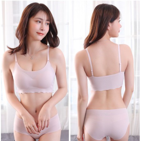 [BH+CD] Set Bra Seamless Jepang / Olahraga Push Up Bra Full Cup/ Set Pakaian Dalam Es Sutra Seamless