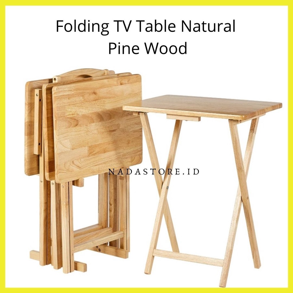 Folding / Adjustable table Pine Wood Table / Meja lipat Jati Belanda Tinggi 70 x 48 cm