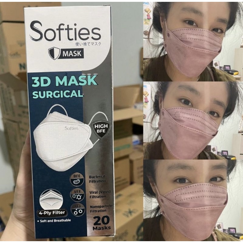 Softies 3D Surgical Mask Masker KF94 Softies Isi 20pcs