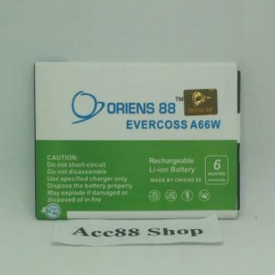 Baterai Batre Battery Double Power OR88/ Oriens88 Evercoss A66W