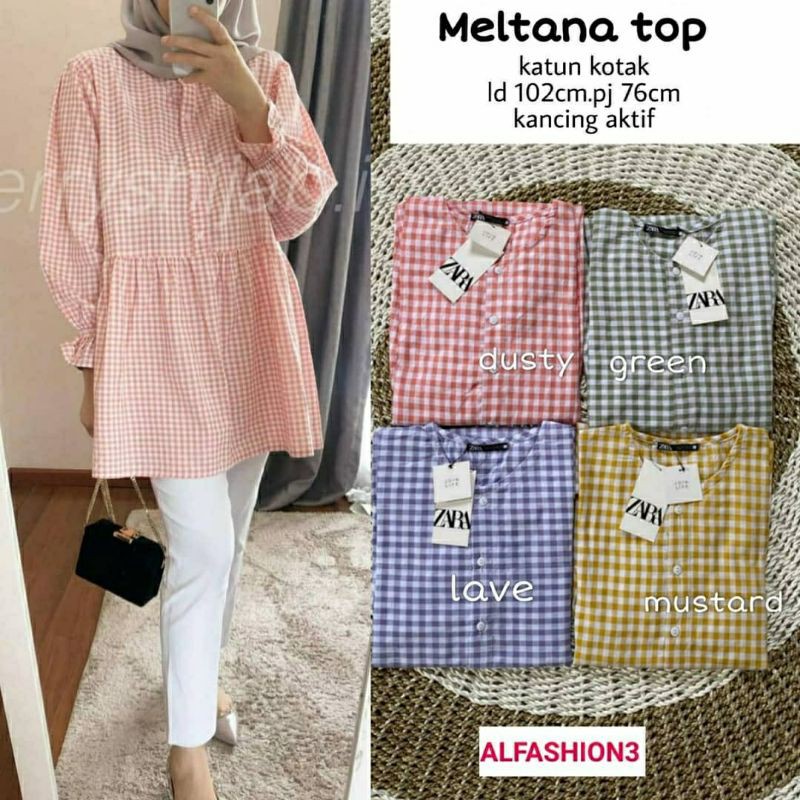 Meltana Top, top, atasan, atasan wanita, atasan muslim, bahan katun, fashion, termurah,terlaris,ootd