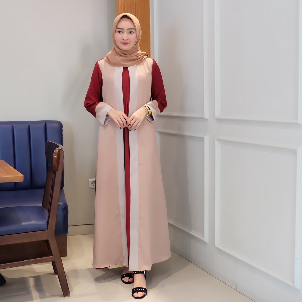 warna/i Bayar Ditempat promo Gamis Danita Maroon Mocca maxi dress muslim fashion gamis best seller