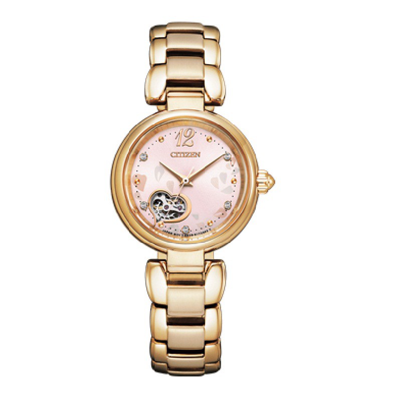 Jam Tangan Citizen Wanita Original Automatic PR1022-80X Pink Dial with Rosegold Strap