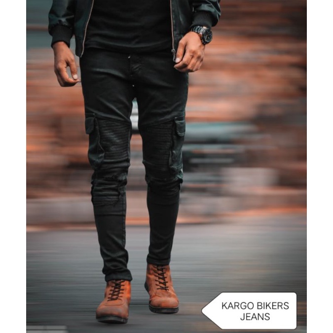 Cargo Jeans Biker Pria Levis Celana Panjang Pria Jeans Kargo PDL denim cowok