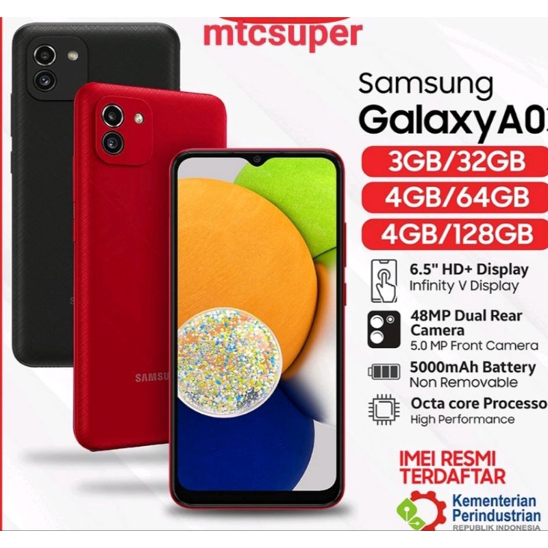 SAMSUNG A03 3/32 | 4/64 | 4/128  GARANSI RESMI