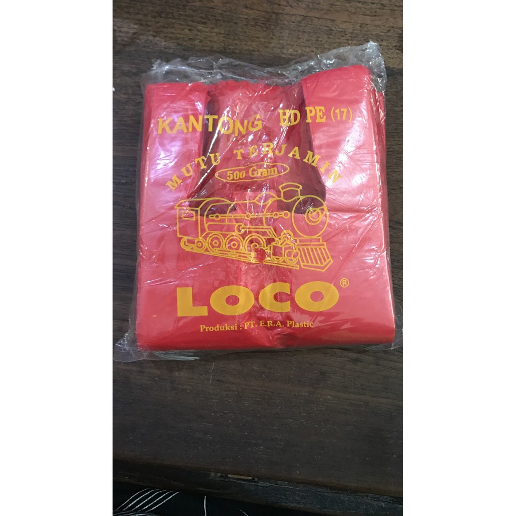 Kantong Kresek HD HD PE Loco Merah 500gr Ukuran 17, 24, 28, 35 &amp; 40