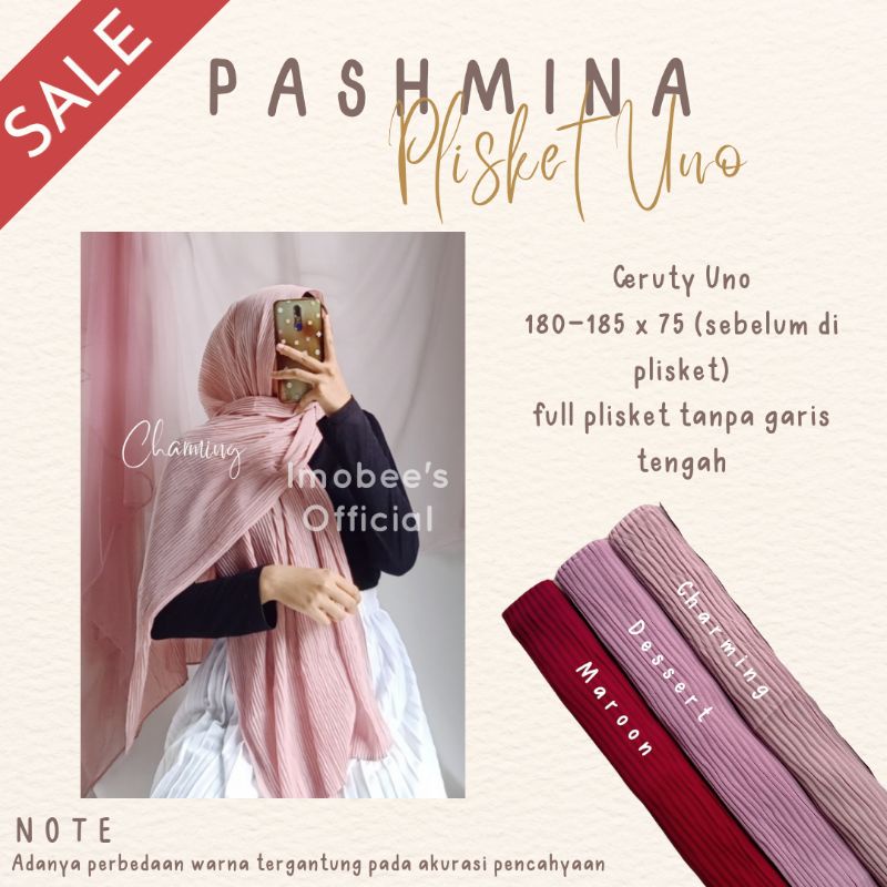 PASHMINA PLISKET CERUTY UNO // PASHMINA PLISKET FULL TANPA GARIS TENGAH