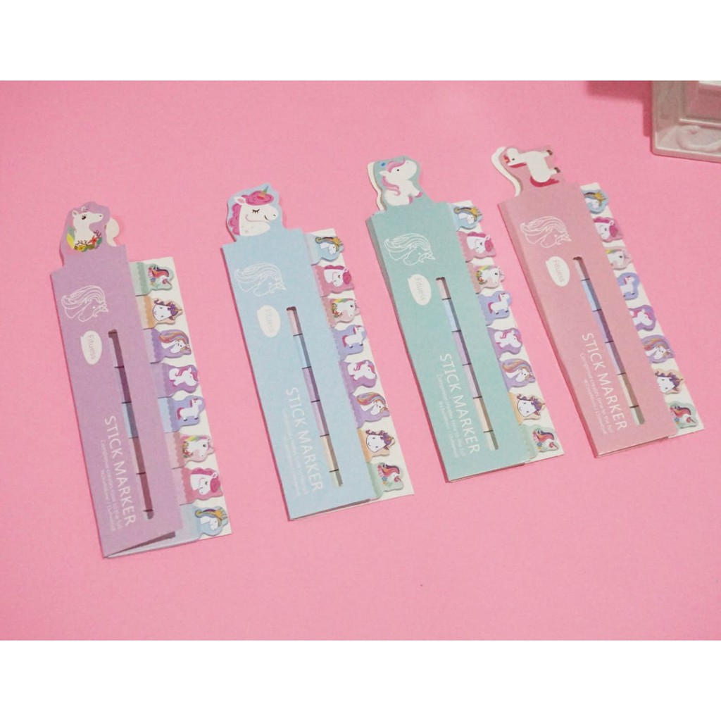 STICKY NOTES POST IT STICKER PEMBATAS BENTUK UNICORN KUDA PONY LUCU ALAT TULIS UNIK MURAH READY COD-1