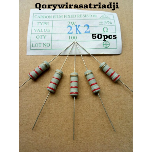 Resistor 2k2 2 Watt Resistor 2,2K 2 Watt 50pcs