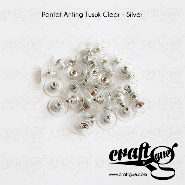 Pantat Anting Tusuk Clear - Silver