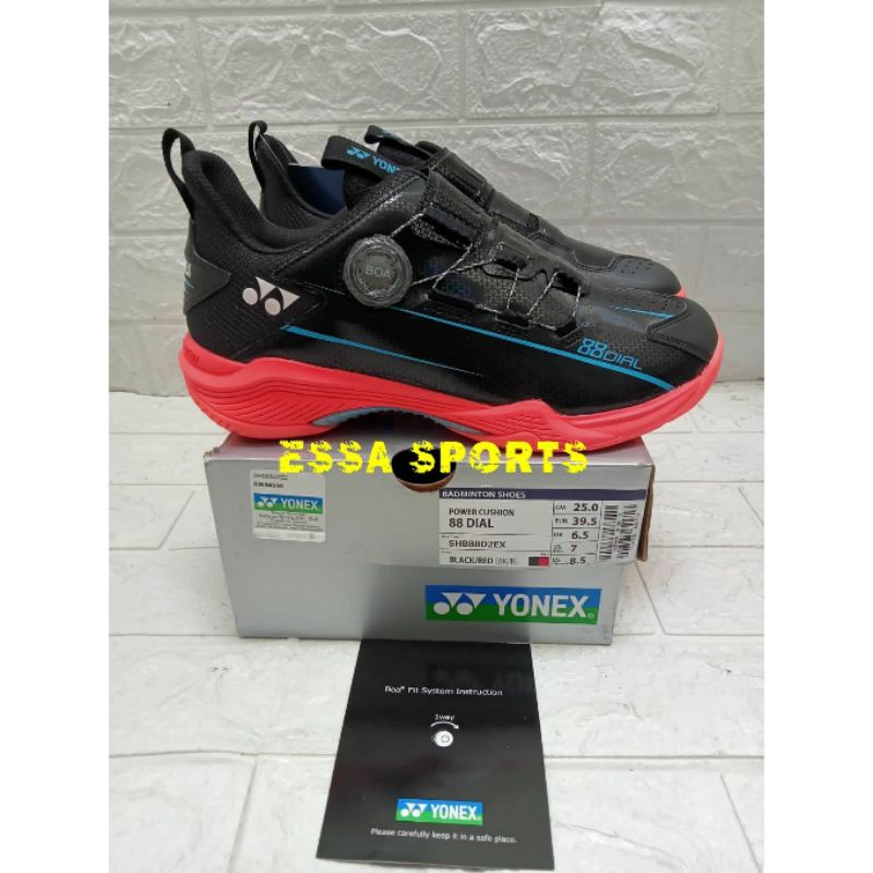 SEPATU YONEX POWER CUSHION 88 DIAL 2 BLACK RED ORIGINAL