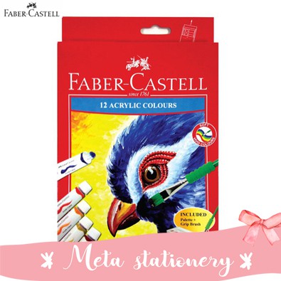  Cat  air  akrilik Cat  Acrylic 12 warna Faber  Castell  