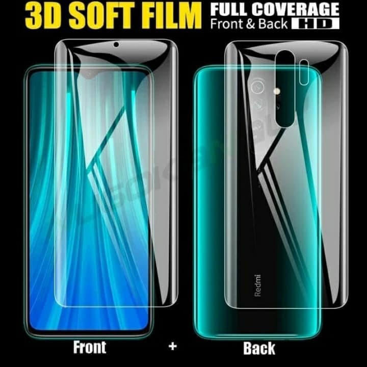 REDMI 10 REDMI 9 9A 9C 9T NOTE 9 NOTE 9 PRO ANTI GORES HYDROGEL CLEAR FULL SET DEPAN BELAKANG PLASTIK SCREEN GUARD GEL FULL BODY REDMI 10 4G REDMI10