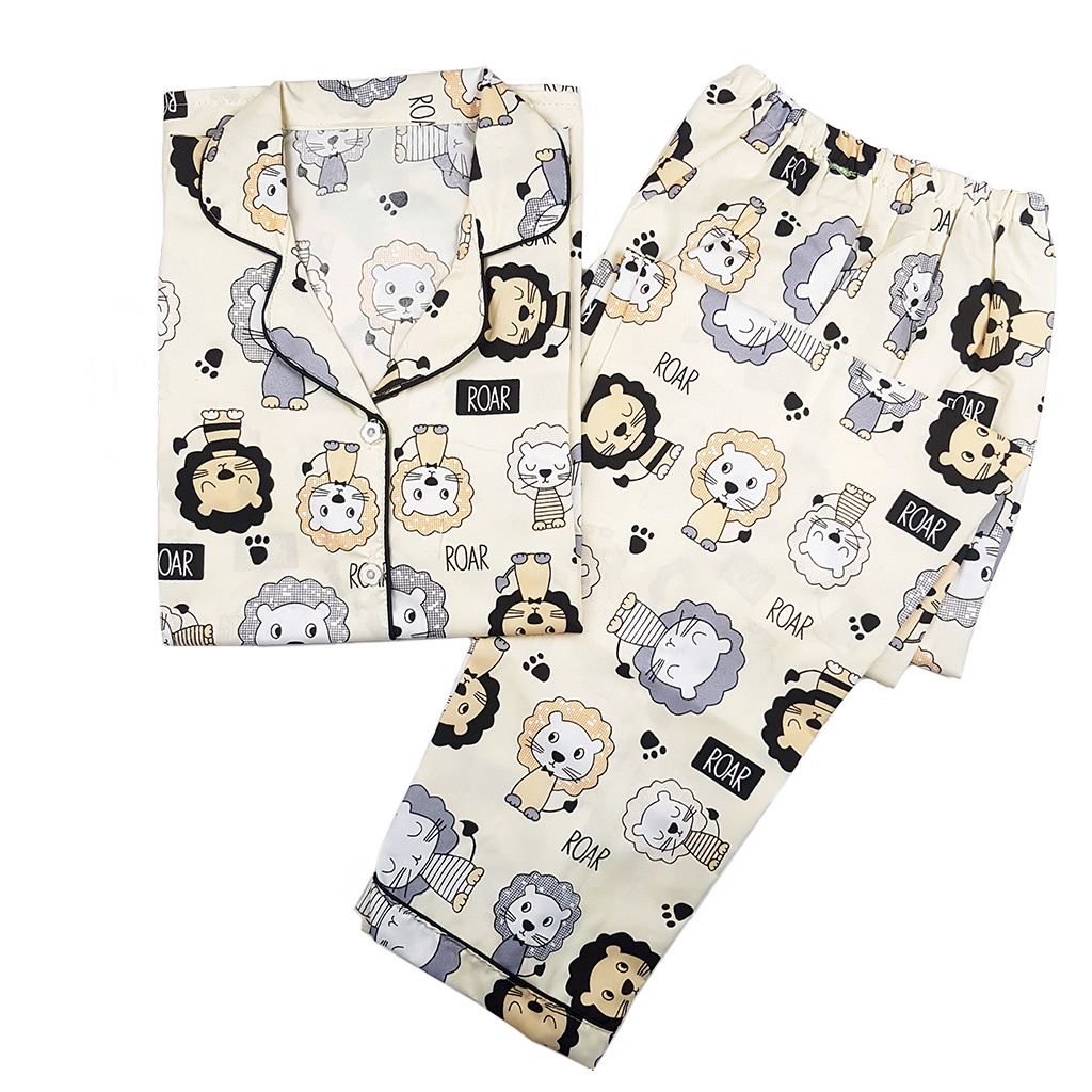 Baju Tidur Piyama Wanita Dewasa Setelan CP Motif Trendy-CPL LION CREAM