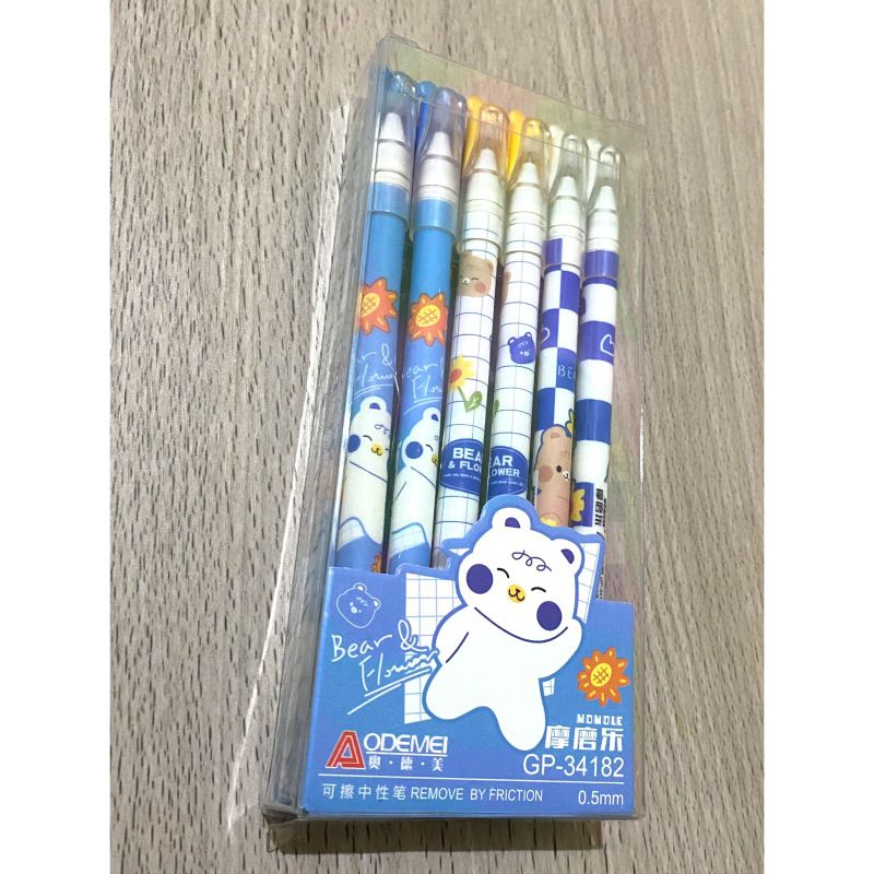 

Bolpen Pulpen Pen Gel bisa di hapus / Erasable Pen Motif Bear & Flower