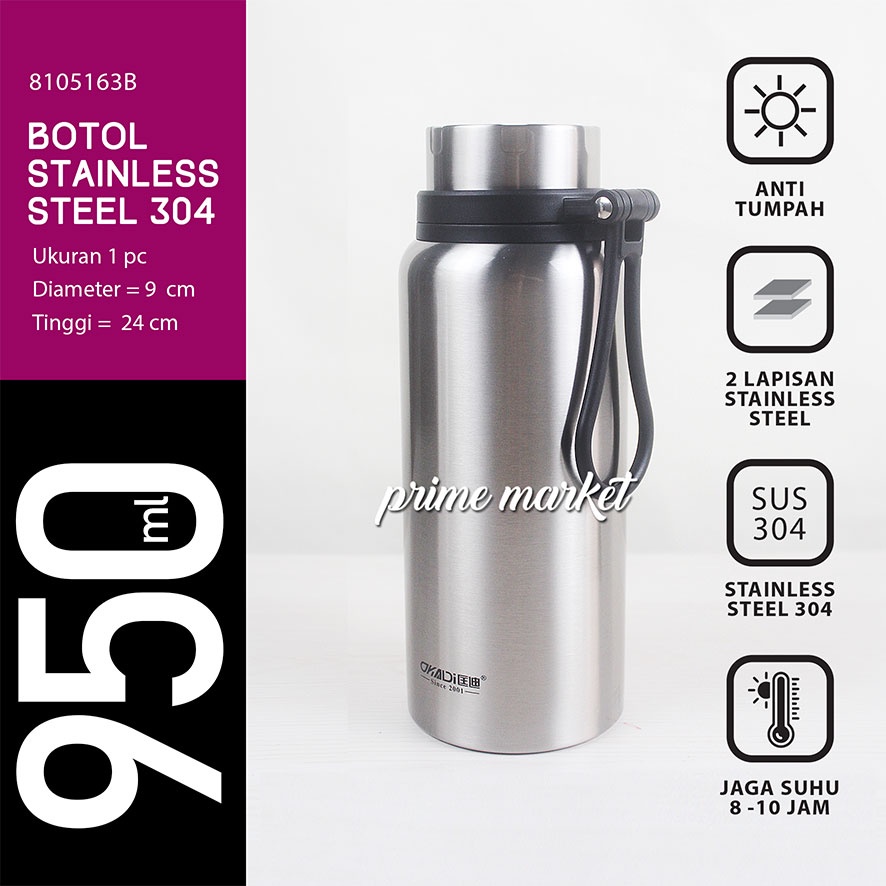 Termos Air Panas Stainless Thermos Air Panas Tremos Air Panas Dingin (8105163B)