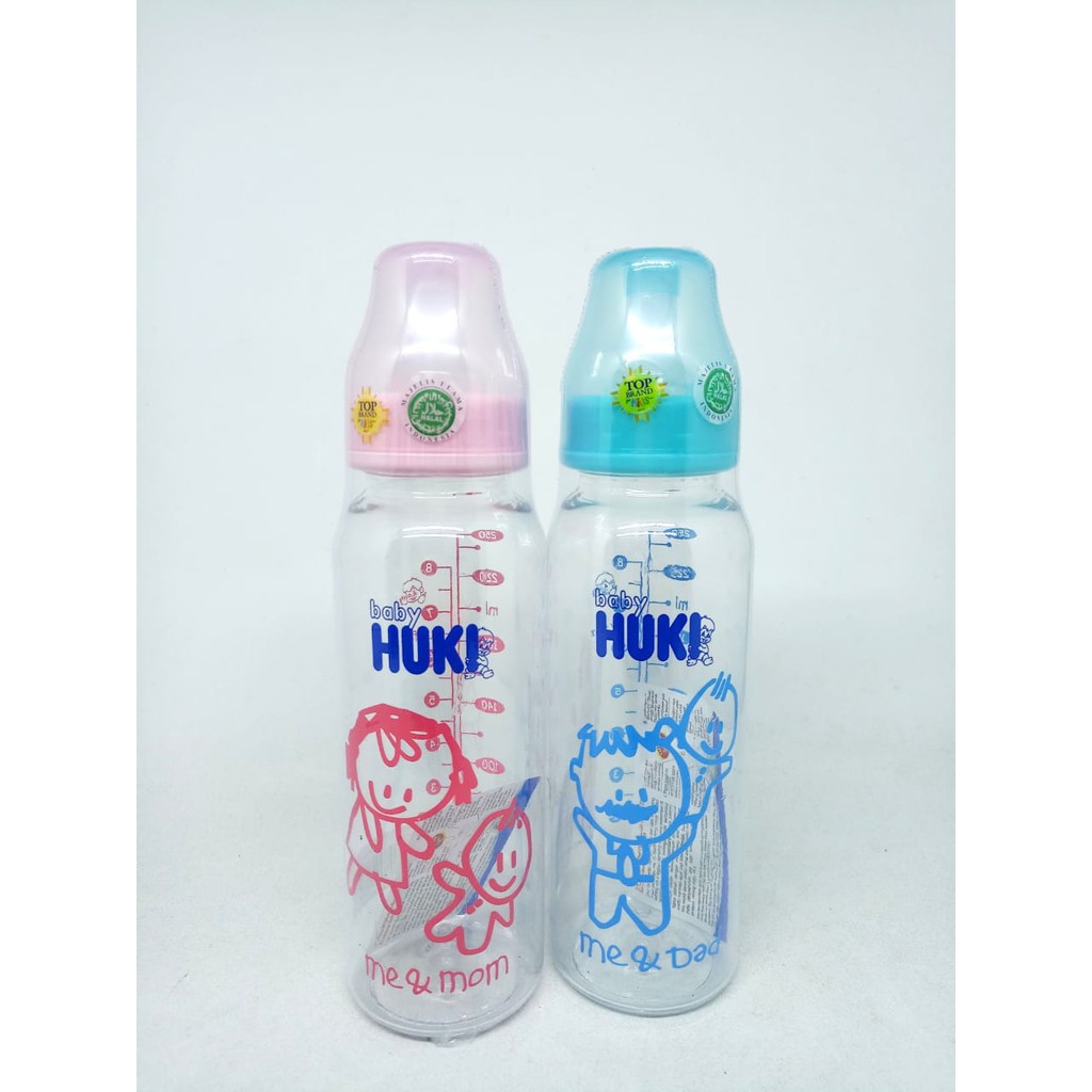 Huki Botol Susu Standar 60ml, 120ml, 240ml Gepeng Perlengakapan Makan Bayi