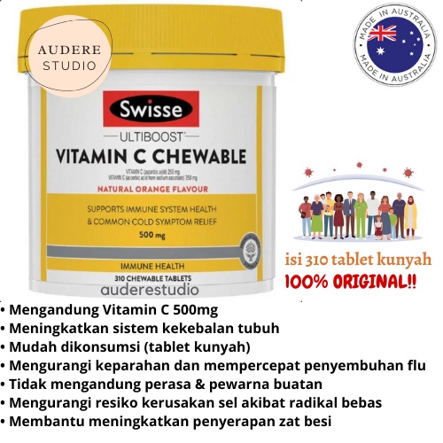 Swisse Vitamin c 500mg - 310 chewable tablets (tablet kunyah)