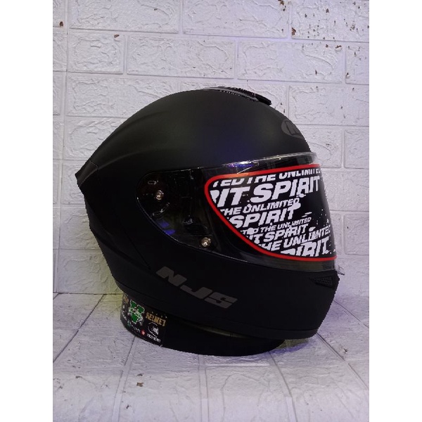 HELM NJS ZX-1 FULL FACE SOLID BLACK DOFF DOUBLE VISOR