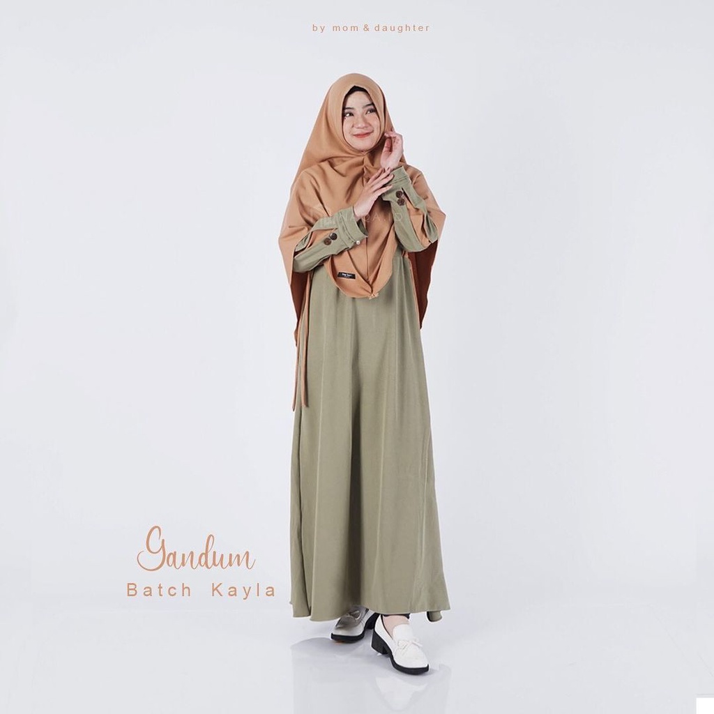 Gamis Set Khimar Batch Kayla - Gandum | Original (Maretta Series)