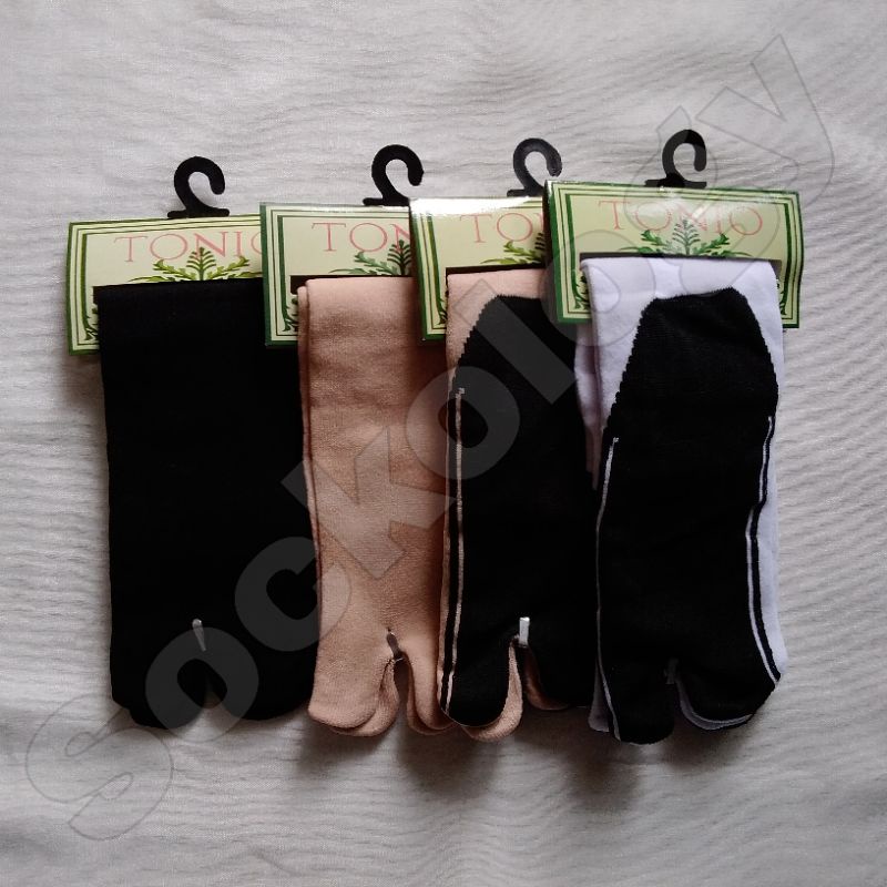 (min 3pcs @5.500) Kaos kaki jempol telapak hitam muslimah Tonio, atas matakaki