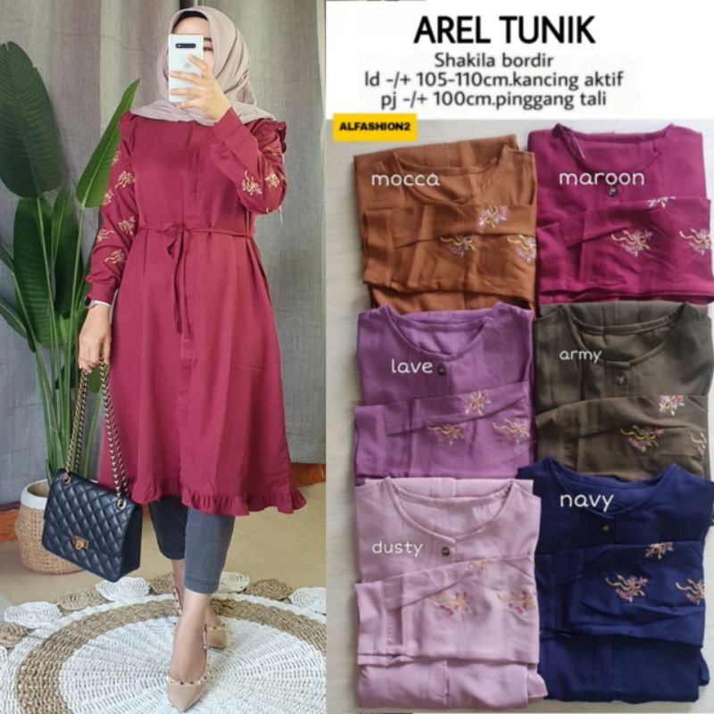 TUNIK COTTON SHAKILA BORDIR // AREL TUNIK BY ALFASHION