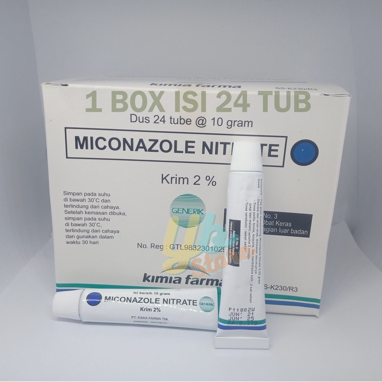 1 Box 24 Tub Miconazole Nitrate Cream 10gr Salep Miconazole Obat Jamur Kulit Salep Gatal