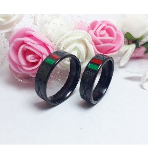 Cincin titanium couple ukiran nama