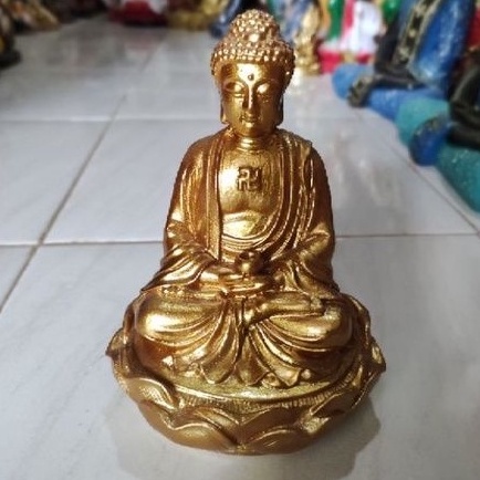 Patung Budha/Budha meditasi/Budha warna gold/Budha kecil