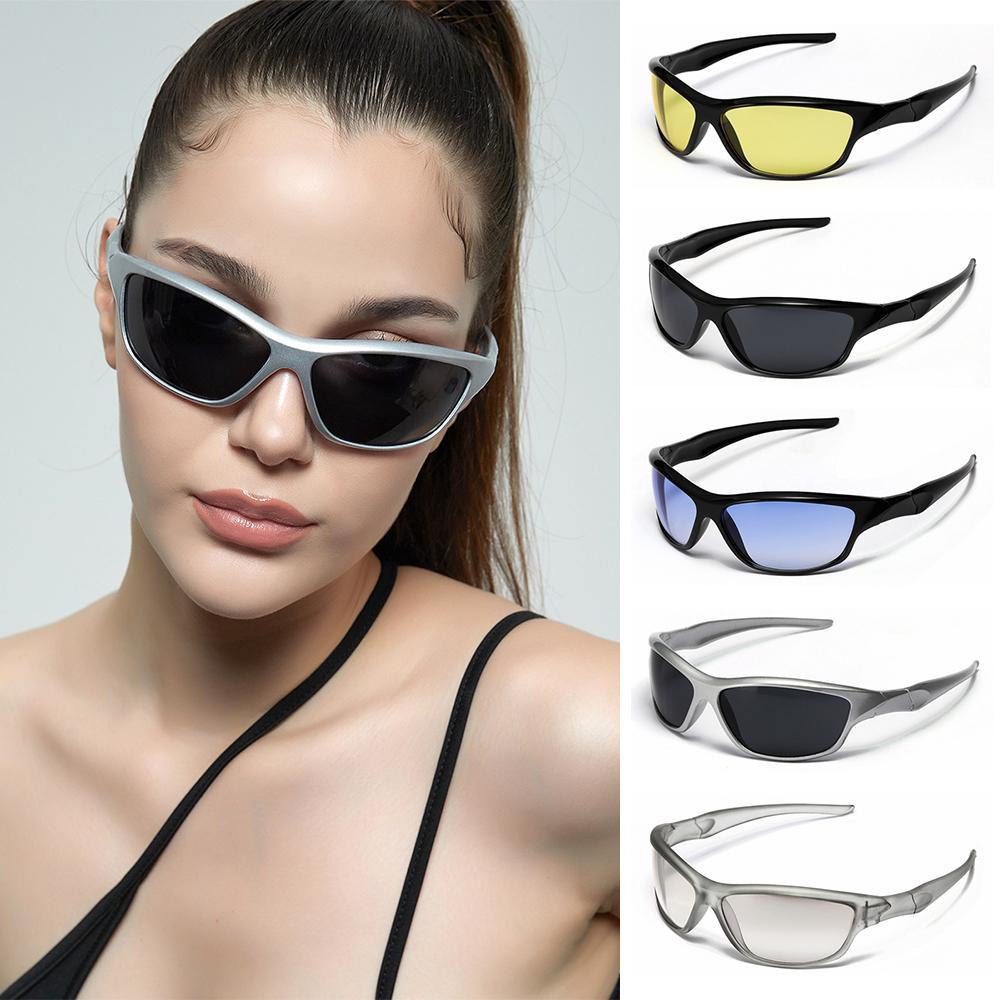 Kacamata Hitam Nanas Y2K Trendy Bersepeda Mengemudi Oval Shades