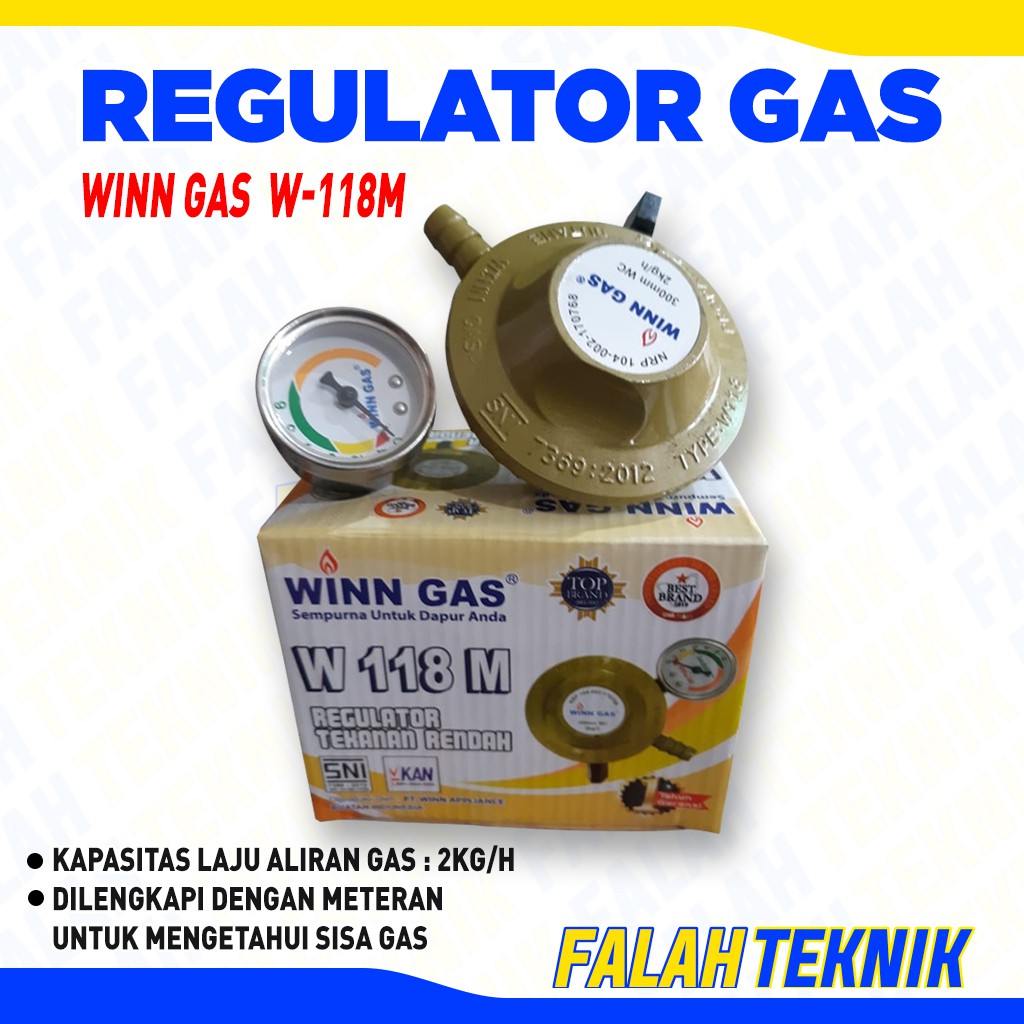 Winn Gas Regulator Kompor Tekanan Rendah W118M/W118NM Meter/Non Meter