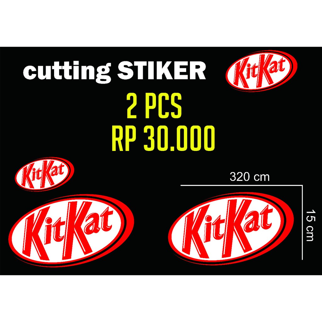 

cutting stiker kit-kat ukran 32 x 15 cm