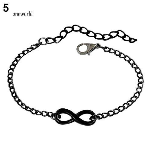 OW Gelang Rantai Liontin Simbol Infinity Bahan Metal Adjustable