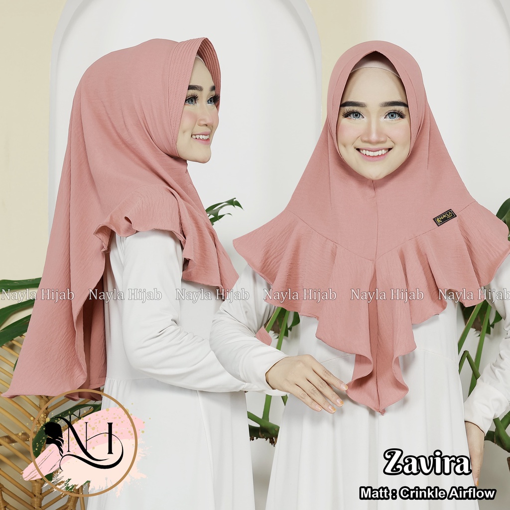 Kerudung Instan Zavira Couple Series Ibu dan Anak Jilbab Instan Crinkle Airflow Hijab Bergo Nayla Hija'b