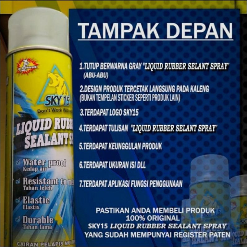 SKY 15 Liquid Rubber Sealent semprotan anti bocor spray anti bocor