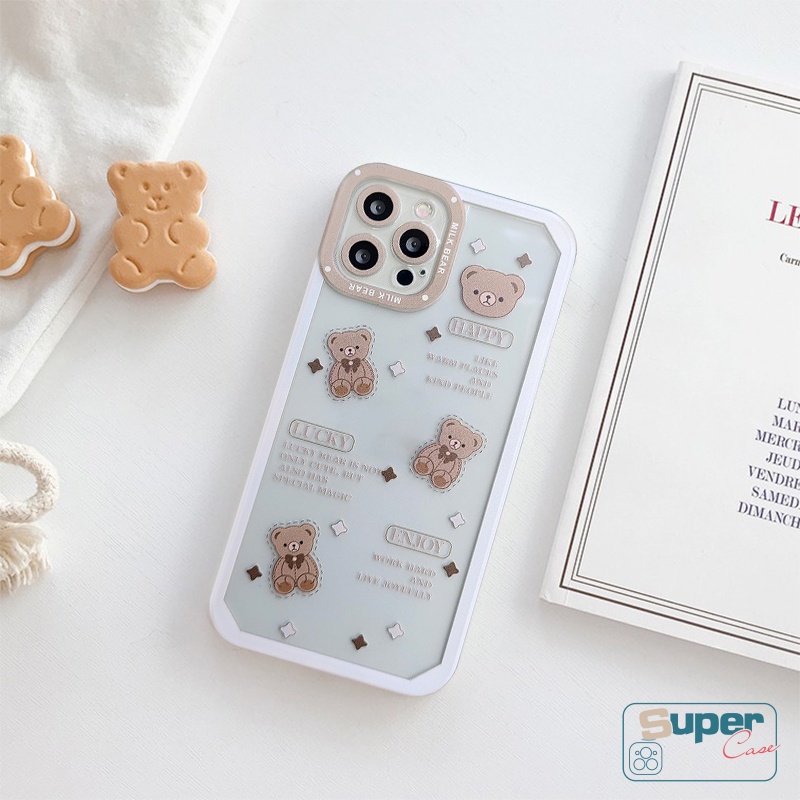 Case Samsung A12 A04S A52S A04 A03s A14 A04E A03 A53 A13 A20 A30s A50 A32 A52 M22 A71 A02 M23 A23 A10 A73 M02 A21s M32 A20s A50s A51 A10s A11 Kartun Beruang Lucu Soft Tpu Full Cover