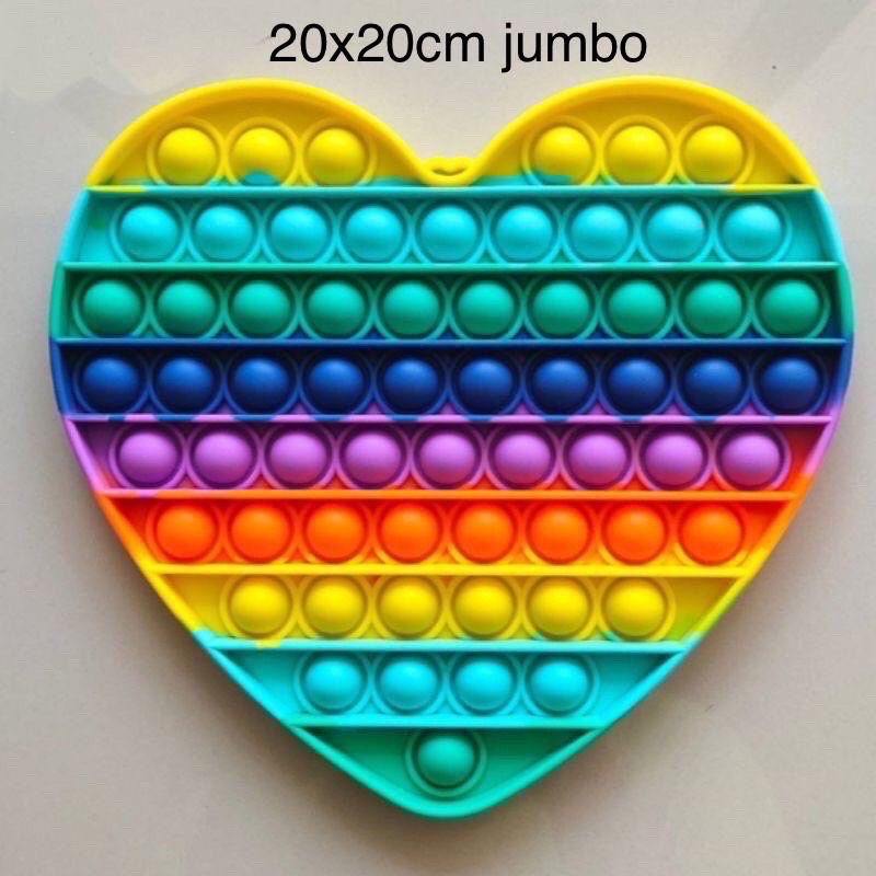 Pop It JUMBO Raksasa Mainan Anak Toys Dinosaurus Kupu Hello Kitty Unicorn-LOVE Rgb