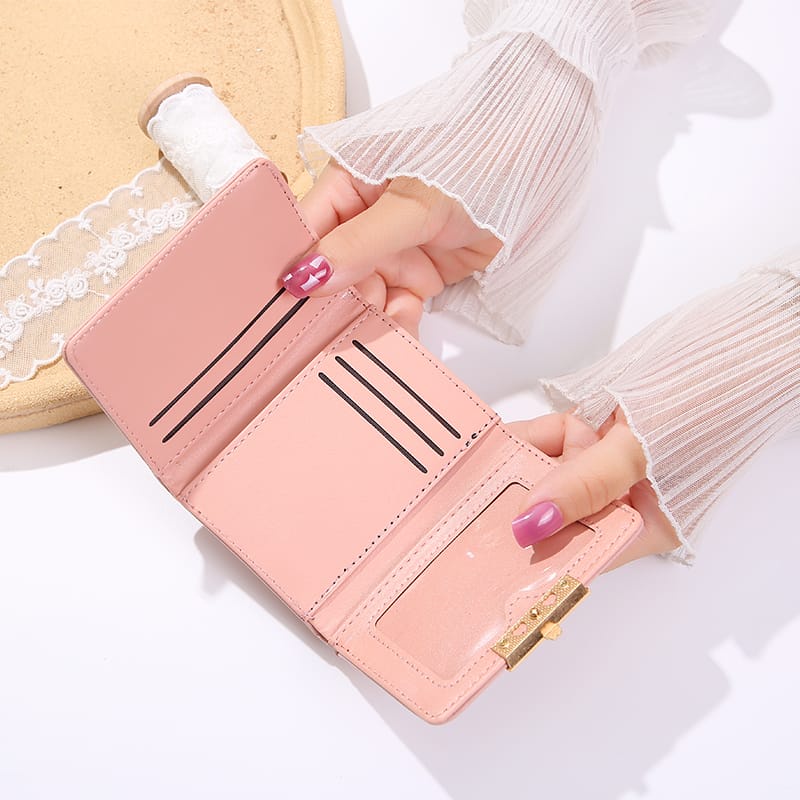 ASIN829 Dompet wanita mini lipat pendek premium impor gaya Korea D235 Dompet Kartu Wanita Fashion Wanita Lipat Dompet Lady