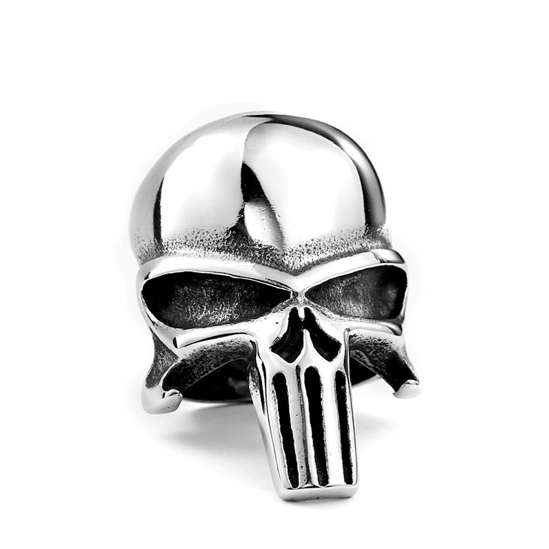 Pakaian Pria  Punisher SKull Cincin Perhiasan Baja tahan karat 316L