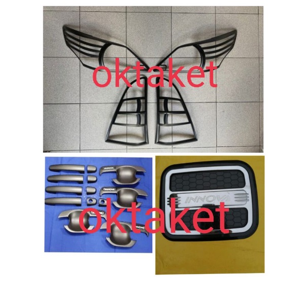 paket lengkap grand innova 2012-2015 garnish depan belakang outer handle tank cover chrome hitam