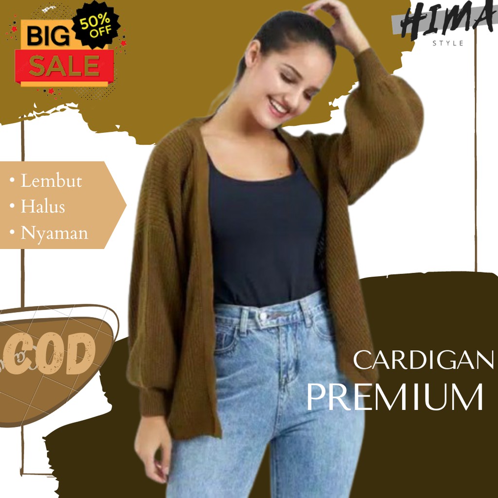 Cardigan BalLon Rajut Tebal Wanita Kardigan Panjang Cewek Cardy Rajut U02