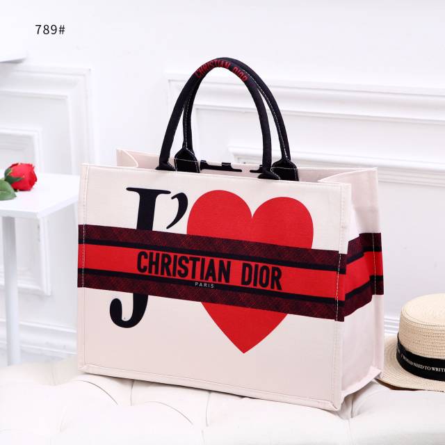 New Arrival  
*Christian Dior Book Tote In Heart Filled Embroidered Canvas #789*